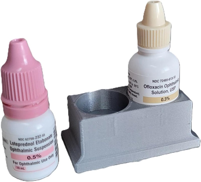 Znet3D Eye Drop Bottle Organizer, 2-Slot Stand (Silver) - Image 4